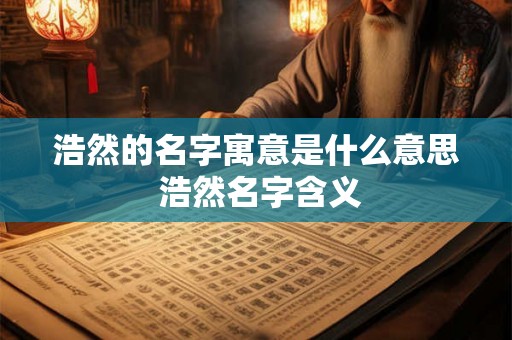 浩然的名字寓意是什么意思 浩然名字含义