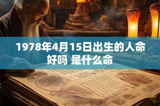 1978年4月15日出生的人命好吗 是什么命 1978年4月15日出生的人命好吗 是什么命
