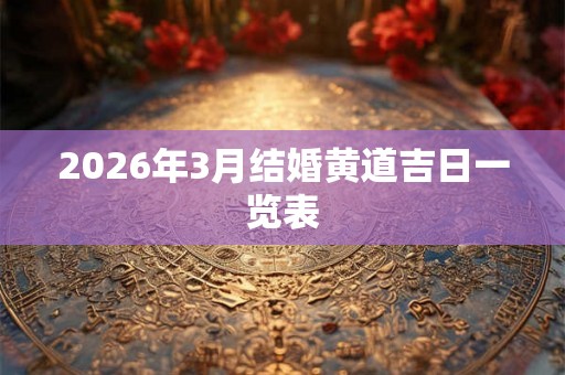 2026年3月结婚黄道吉日一览表 2026年3月结婚黄道吉日一览表