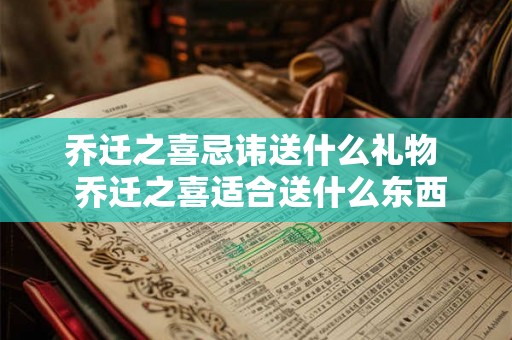 乔迁之喜忌讳送什么礼物  乔迁之喜适合送什么东西