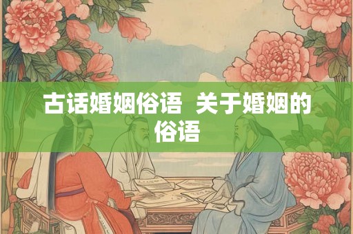 古话婚姻俗语  关于婚姻的俗语