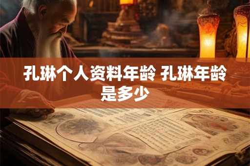 孔琳个人资料年龄 孔琳年龄是多少