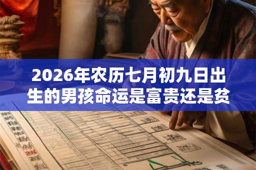 2026年农历七月初九日出生的男孩命运是富贵还是贫穷