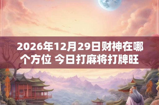 2026年12月29日财神在哪个方位 今日打麻将打牌旺运方位