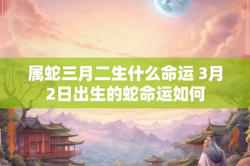 属蛇三月二生什么命运 3月2日出生的蛇命运如何