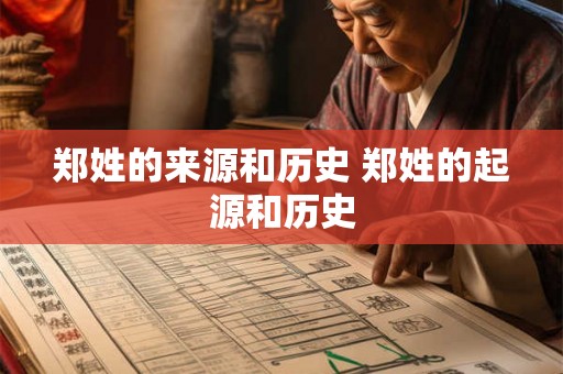 郑姓的来源和历史 郑姓的起源和历史