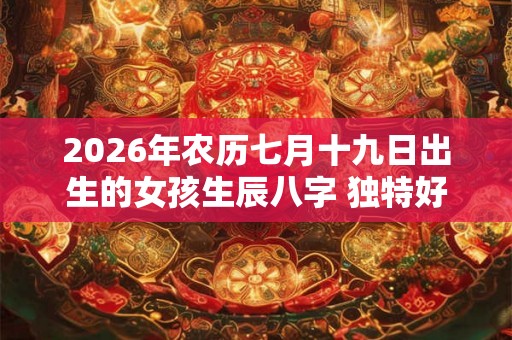 2026年农历七月十九日出生的女孩生辰八字 独特好听的女生名字