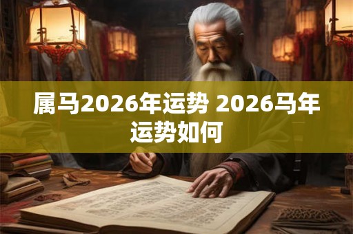 属马2026年运势 2026马年运势如何 属马2026年运势 2026马年运势如何
