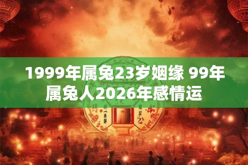 1999年属兔23岁姻缘 99年属兔人2026年感情运
