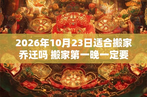 2026年10月23日适合搬家乔迁吗 搬家第一晚一定要入住吗