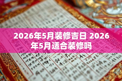 2026年5月装修吉日 2026年5月适合装修吗