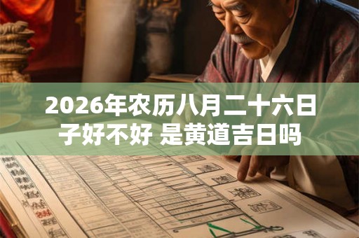 2026年农历八月二十六日子好不好 是黄道吉日吗