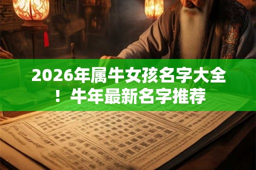2026年属牛女孩名字大全！牛年最新名字推荐