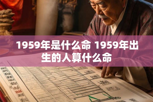 1959年是什么命 1959年出生的人算什么命