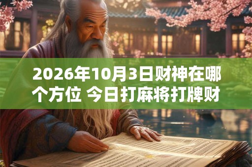 2026年10月3日财神在哪个方位 今日打麻将打牌财神方位