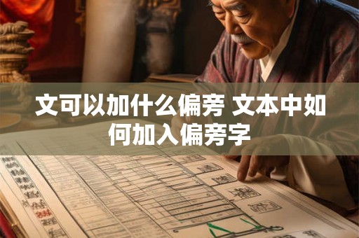 文可以加什么偏旁 文本中如何加入偏旁字 文可以加什么偏旁 文本中如何加入偏旁字