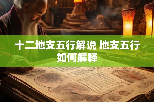 十二地支五行解说 地支五行如何解释