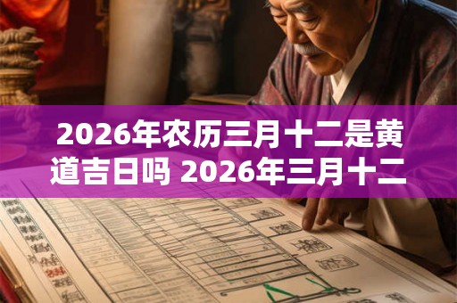 2026年农历三月十二是黄道吉日吗 2026年三月十二是黄道吉日吗