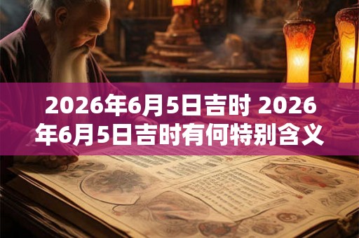 2026年6月5日吉时 2026年6月5日吉时有何特别含义
