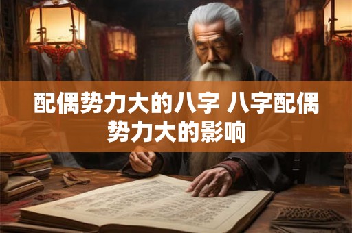 配偶势力大的八字 八字配偶势力大的影响