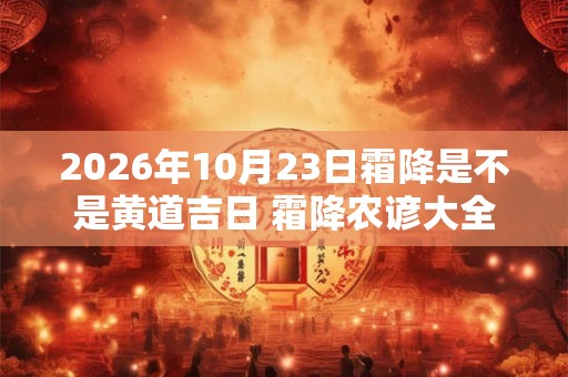 2026年10月23日霜降是不是黄道吉日 霜降农谚大全