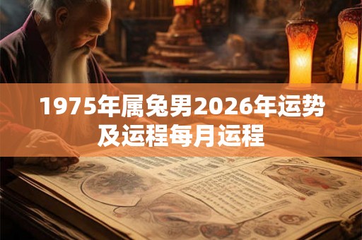 1975年属兔男2026年运势及运程每月运程