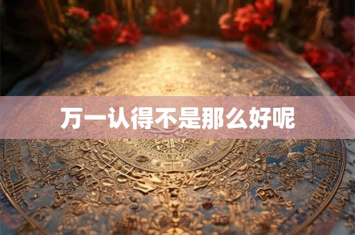 万一认得不是那么好呢 万一认得不是那么好呢
