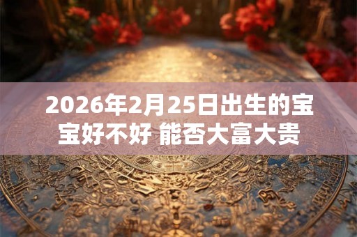 2026年2月25日出生的宝宝好不好 能否大富大贵 2026年2月25日出生的宝宝好不好 能否大富大贵