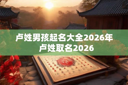 卢姓男孩起名大全2026年  卢姓取名2026