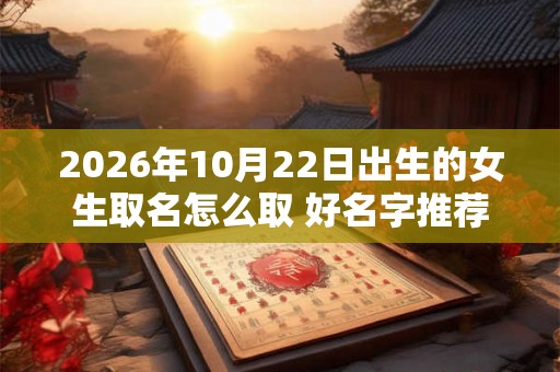 2026年10月22日出生的女生取名怎么取 好名字推荐