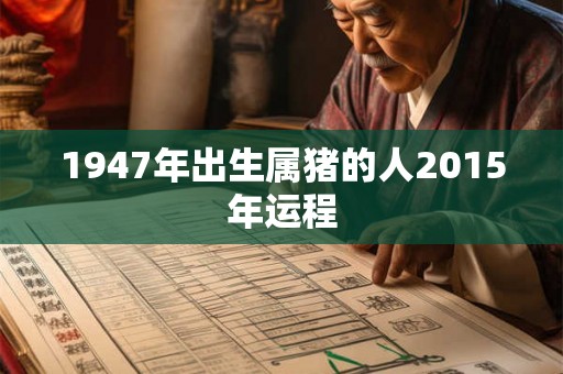 1947年出生属猪的人2015年运程
