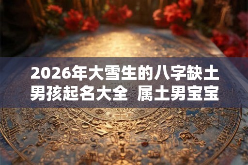 2026年大雪生的八字缺土男孩起名大全  属土男宝宝名字最新