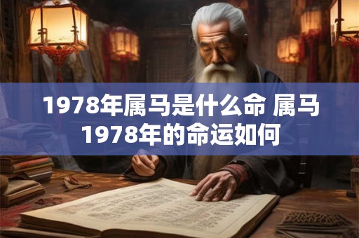 1978年属马是什么命 属马1978年的命运如何