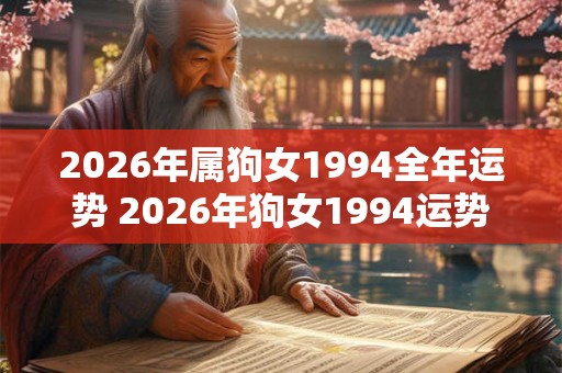 2026年属狗女1994全年运势 2026年狗女1994运势如何