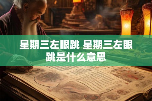 星期三左眼跳 星期三左眼跳是什么意思