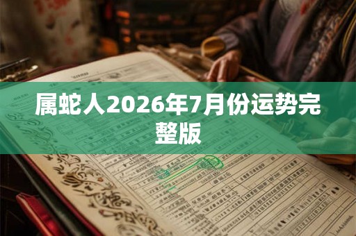 属蛇人2026年7月份运势完整版