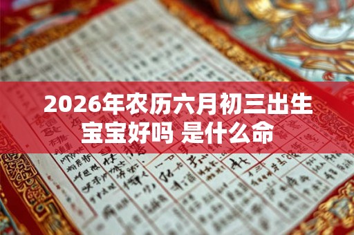 2026年农历六月初三出生宝宝好吗 是什么命