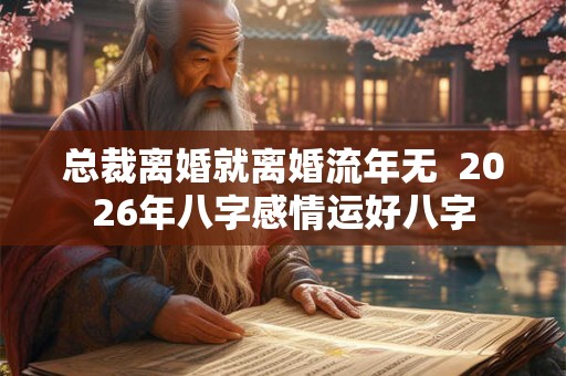 总裁离婚就离婚流年无  2026年八字感情运好八字
