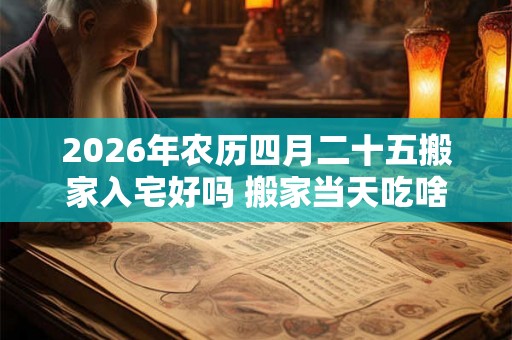 2026年农历四月二十五搬家入宅好吗 搬家当天吃啥饭吉利
