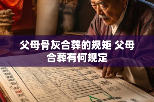 父母骨灰合葬的规矩 父母合葬有何规定