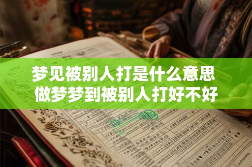 梦见被别人打是什么意思 做梦梦到被别人打好不好
