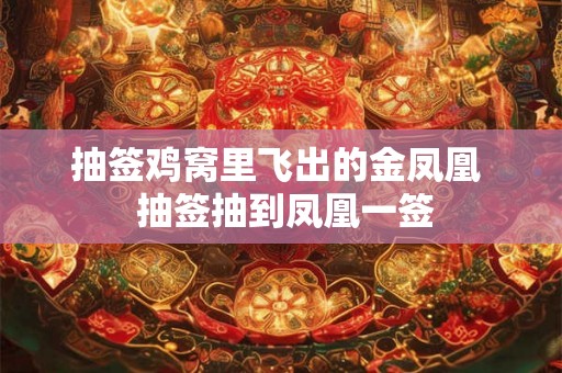 抽签鸡窝里飞出的金凤凰 抽签抽到凤凰一签 抽签鸡窝里飞出的金凤凰 抽签抽到凤凰一签