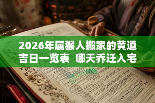 2026年属猴人搬家的黄道吉日一览表  哪天乔迁入宅最好