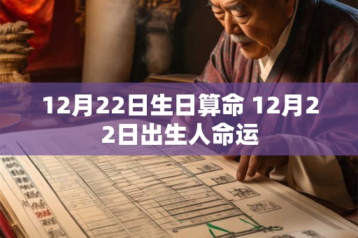 12月22日生日算命 12月22日出生人命运