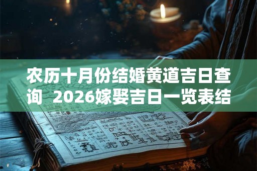 农历十月份结婚黄道吉日查询  2026嫁娶吉日一览表结婚黄历