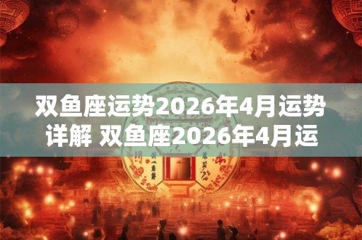 双鱼座运势2026年4月运势详解 双鱼座2026年4月运势如何