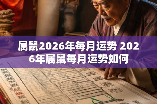 属鼠2026年每月运势 2026年属鼠每月运势如何 属鼠2026年每月运势 2026年属鼠每月运势如何