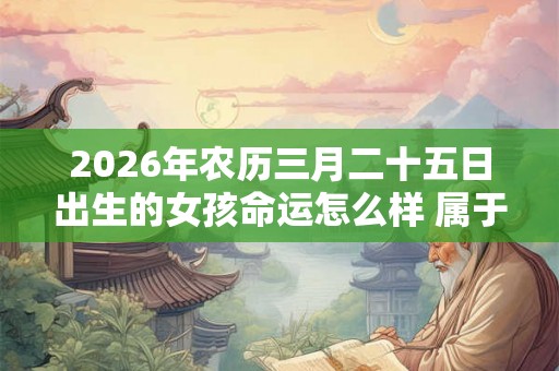 2026年农历三月二十五日出生的女孩命运怎么样 属于什么命