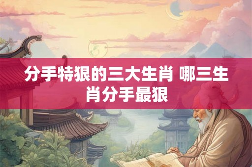分手特狠的三大生肖 哪三生肖分手最狠 分手特狠的三大生肖 哪三生肖分手最狠