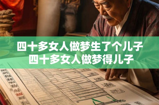 四十多女人做梦生了个儿子 四十多女人做梦得儿子